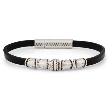 Leather bracelet nolan black