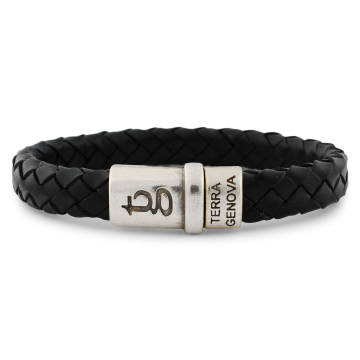 Leather bracelet ronan black backside