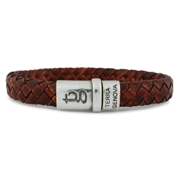 Leather bracelet ronan brown backside