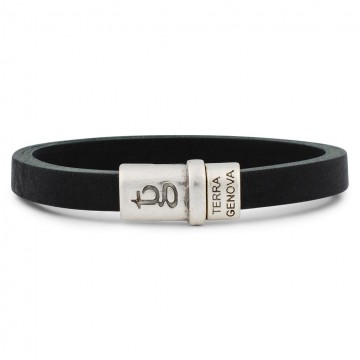 Leather bracelet vintage black backside