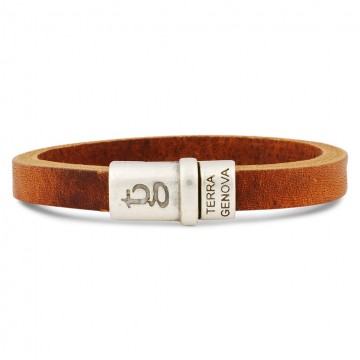 Leather bracelet vintage brown backside